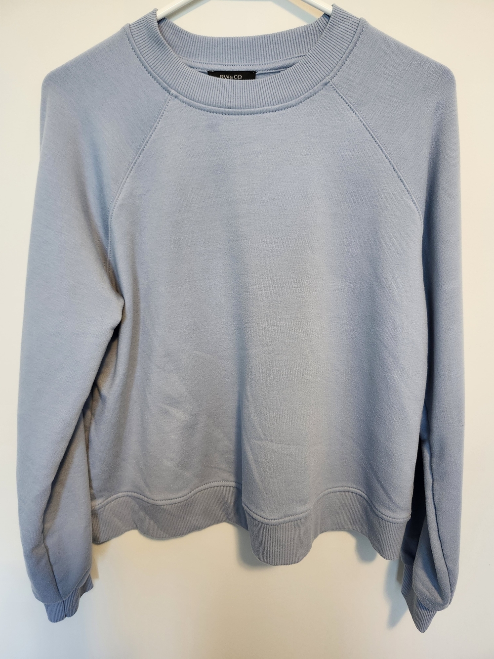 RW&CO Light Blue Crewneck Sweater Long Sleeve Activewear Sleepwear
